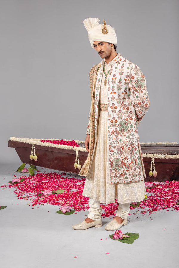 Rangrez Ivory Sherwani Set