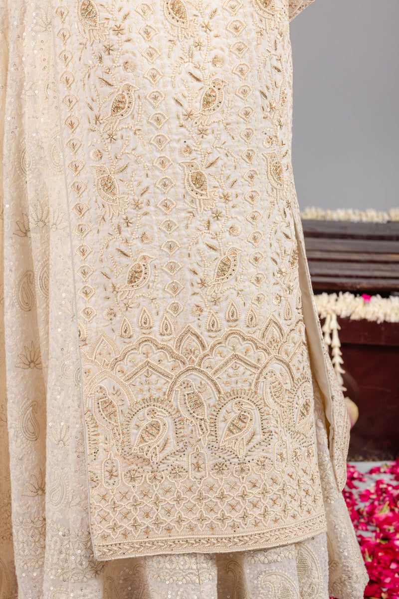 Sufi Sonchidiya Ivory Sherwani Set
