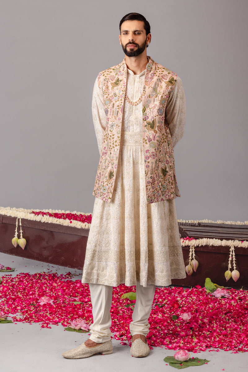 Phoolpankh Pink Jacket Anarkali Set