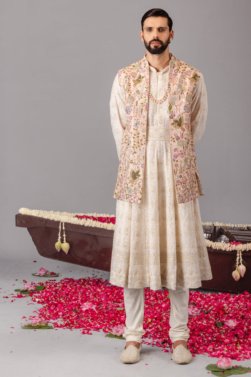 Phoolpankh Pink Jacket Anarkali Set