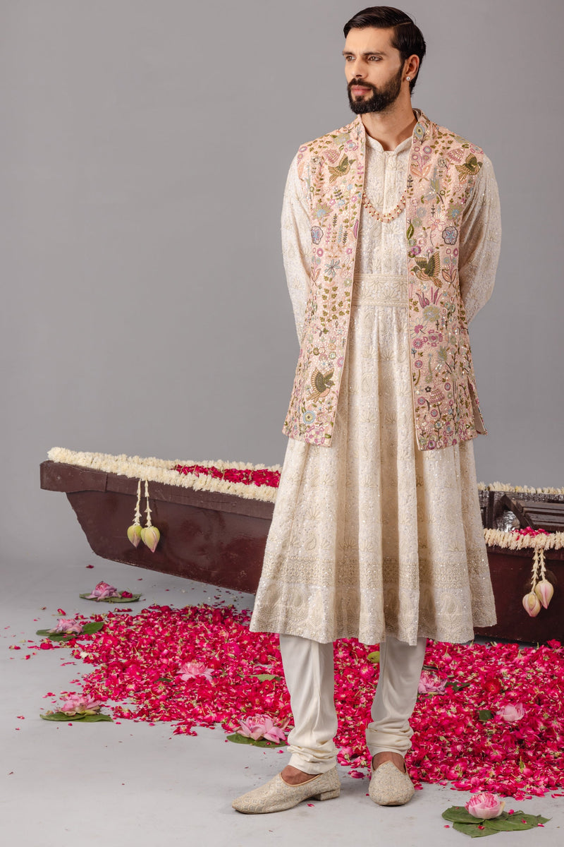 Phoolpankh Pink Jacket Anarkali Set