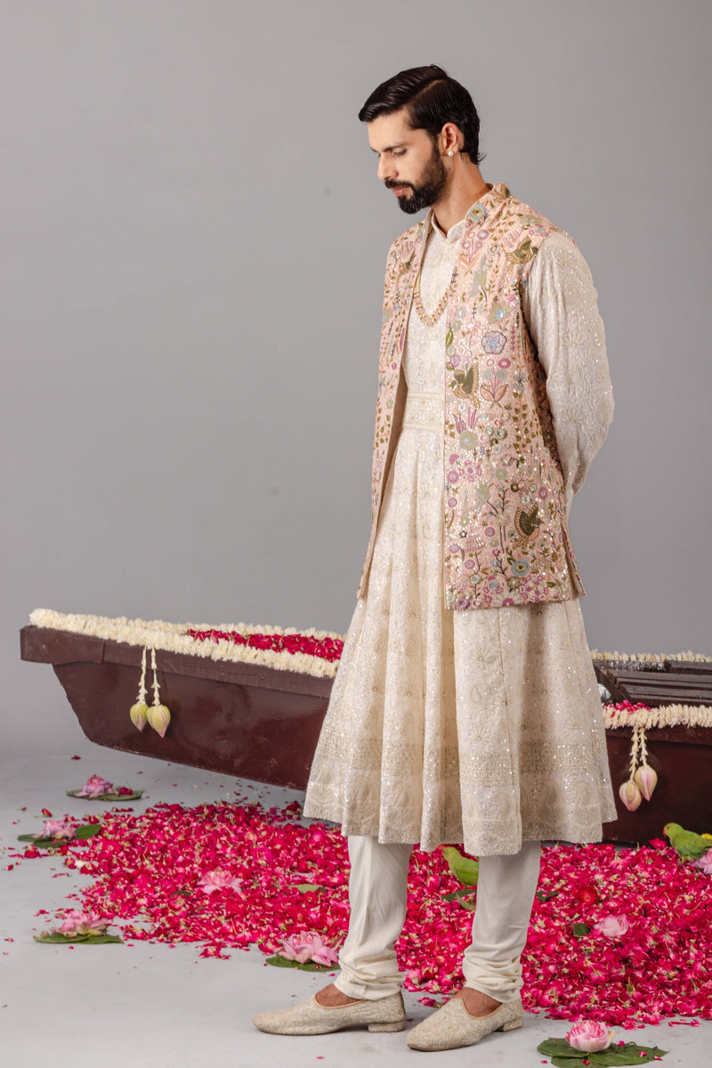 Phoolpankh Pink Jacket Anarkali Set