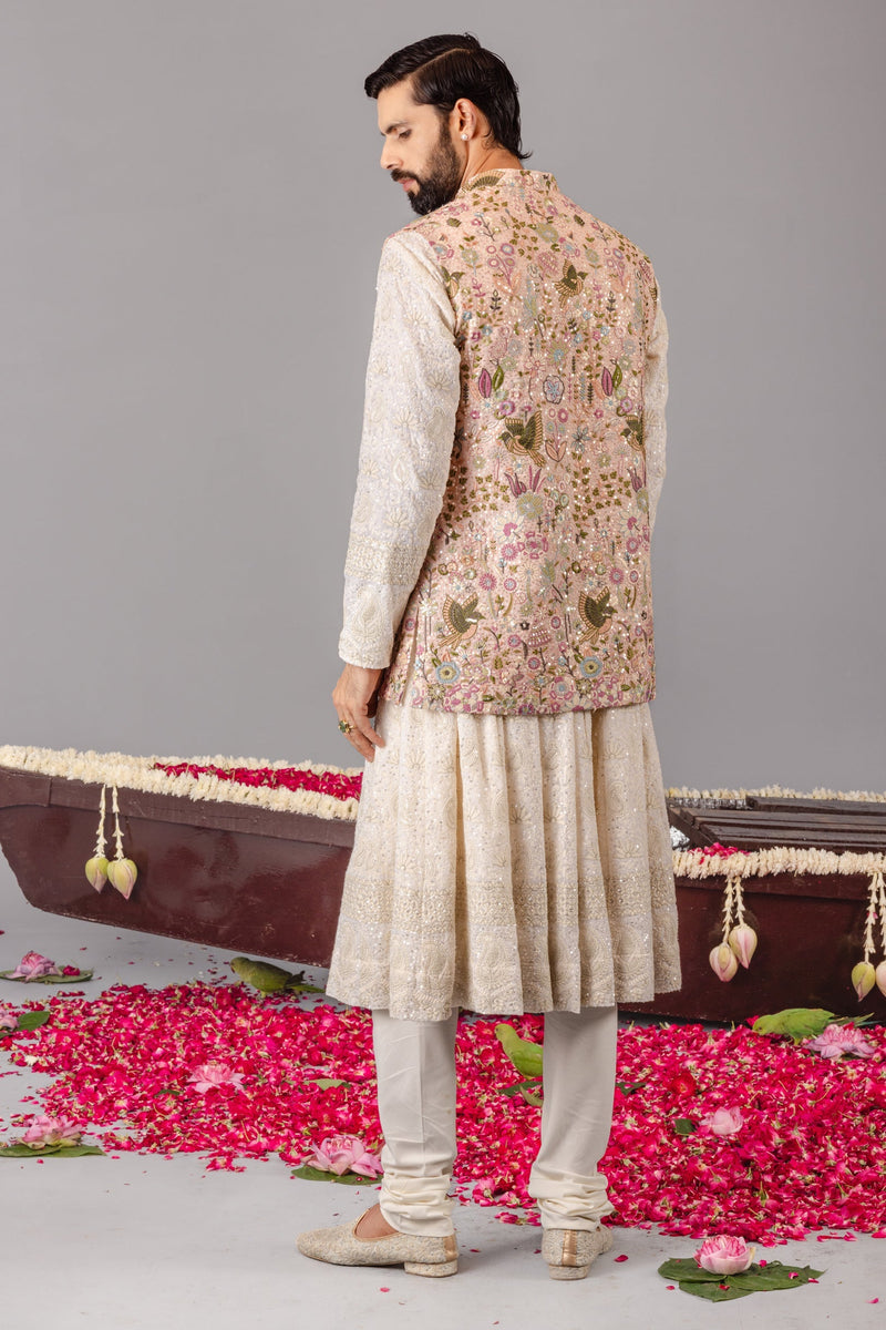 Vivek Keshari in Phoolpankh Pink Jacket Anarkali Set
