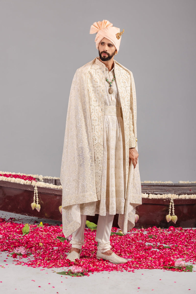 Roohani Ivory Sherwani Set