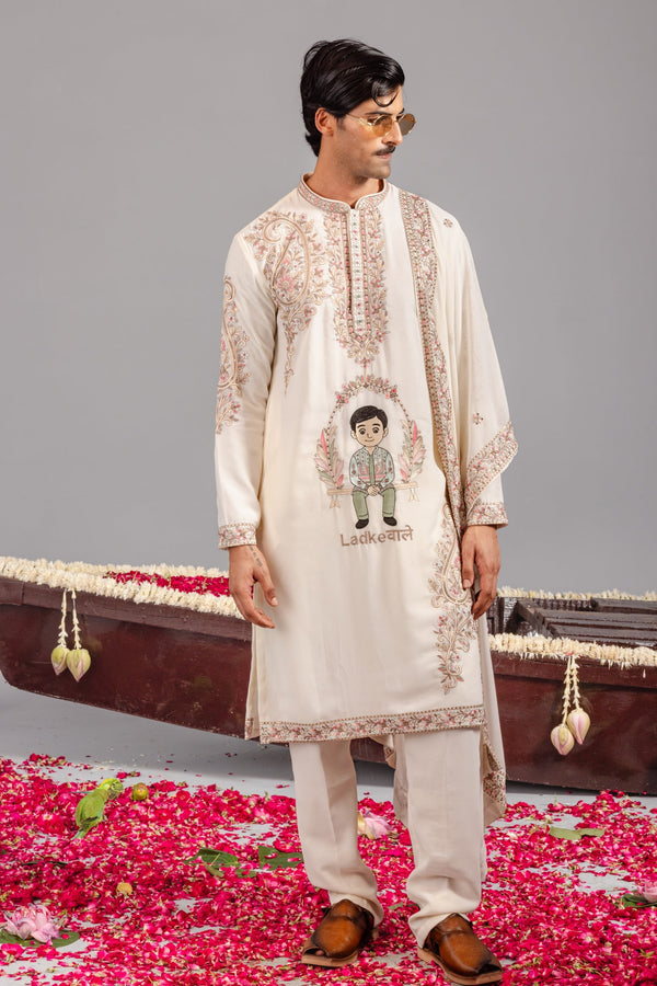 Ladkewale Cream Kurta Set