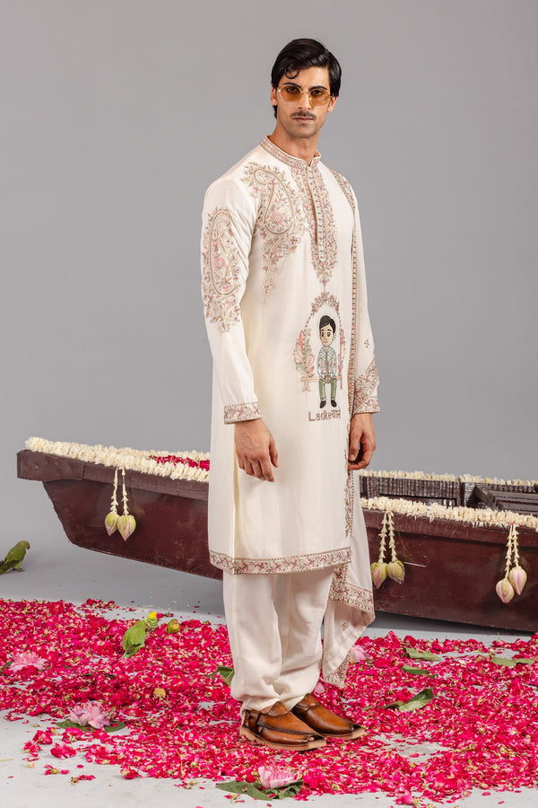 Ladkewale Cream Kurta Set
