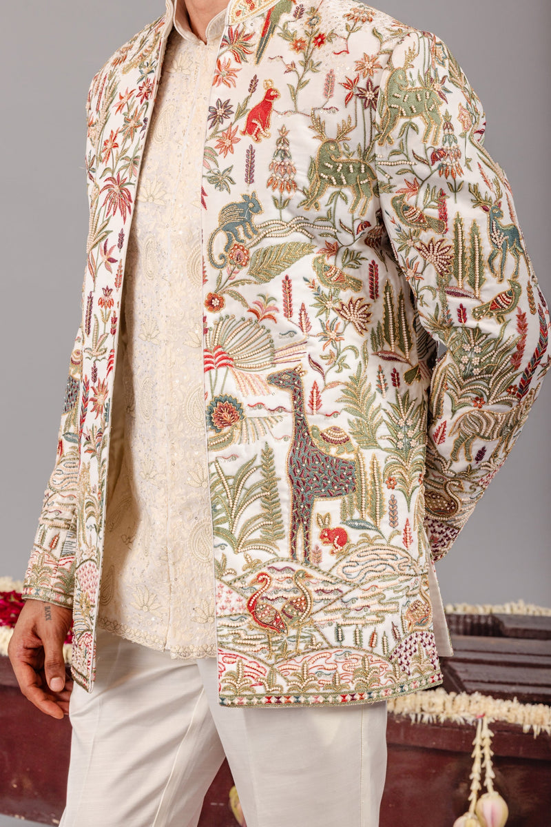 Giraffe Ivory Jodhpuri Set