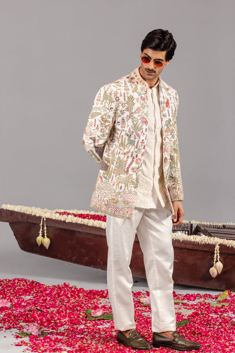 Giraffe Ivory Jodhpuri Set