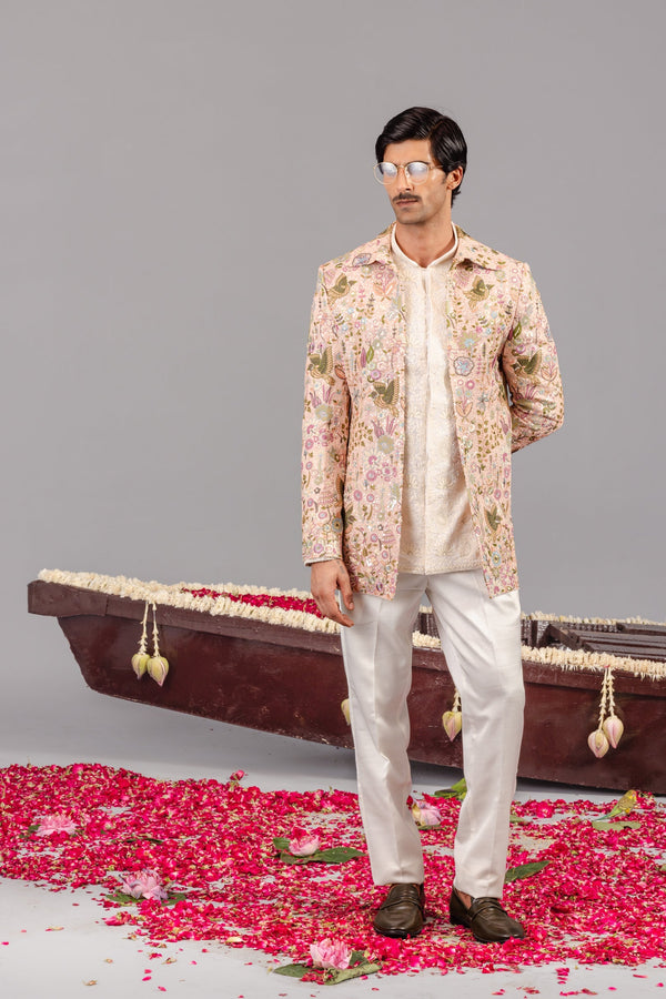 Phoolpankh Pink Jodhpuri Set