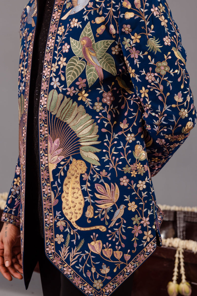 Shahibagh Navy Blue Jodhpuri Set