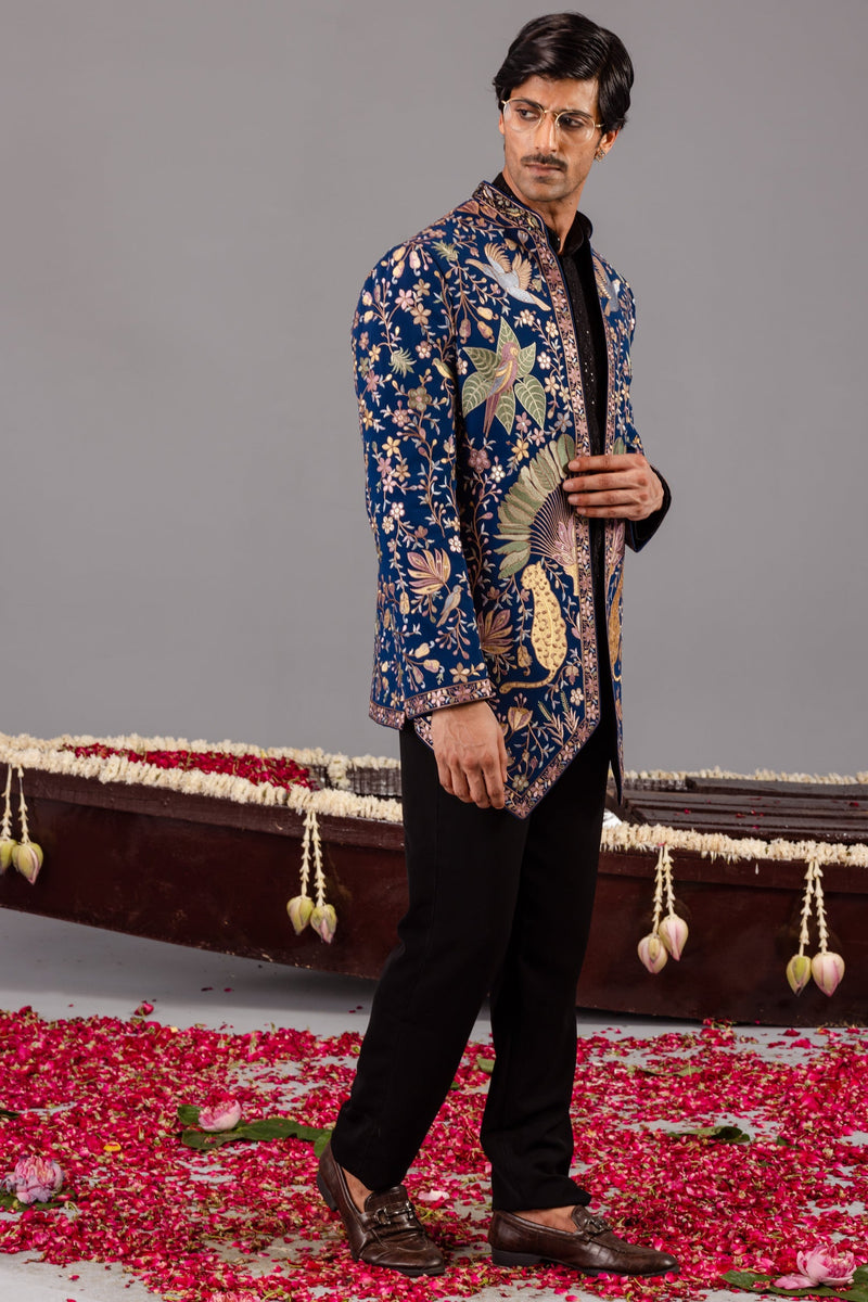 Shahibagh Navy Blue Jodhpuri Set