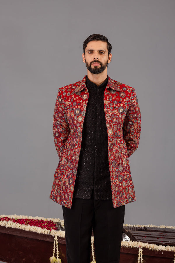 Laalbagh Marron Jodhpuri Set