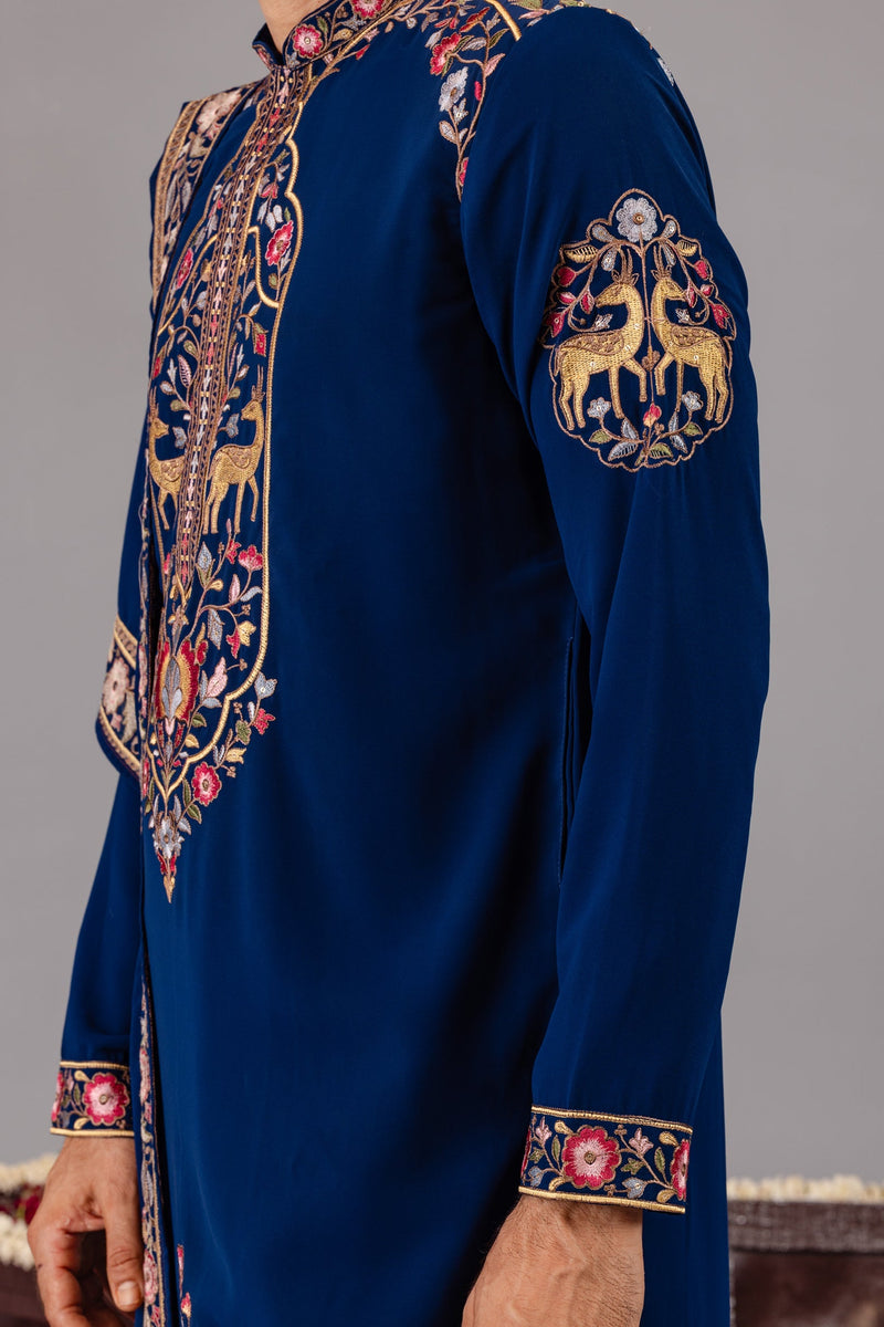 Deer Garden Blue Kurta Set