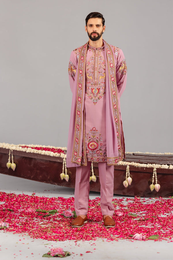 Deer Garden Purple Kurta Set