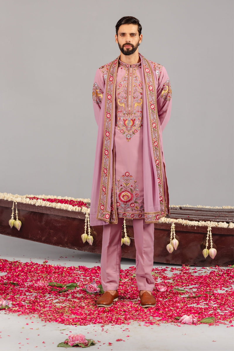Deer Garden Purple Kurta Set