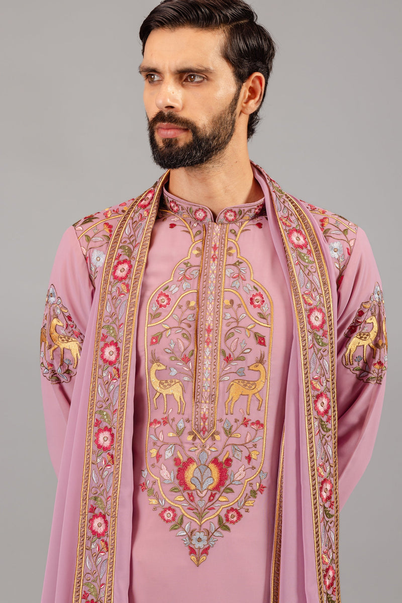 Deer Garden Purple Kurta Set