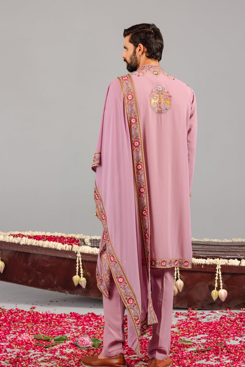 Deer Garden Purple Kurta Set