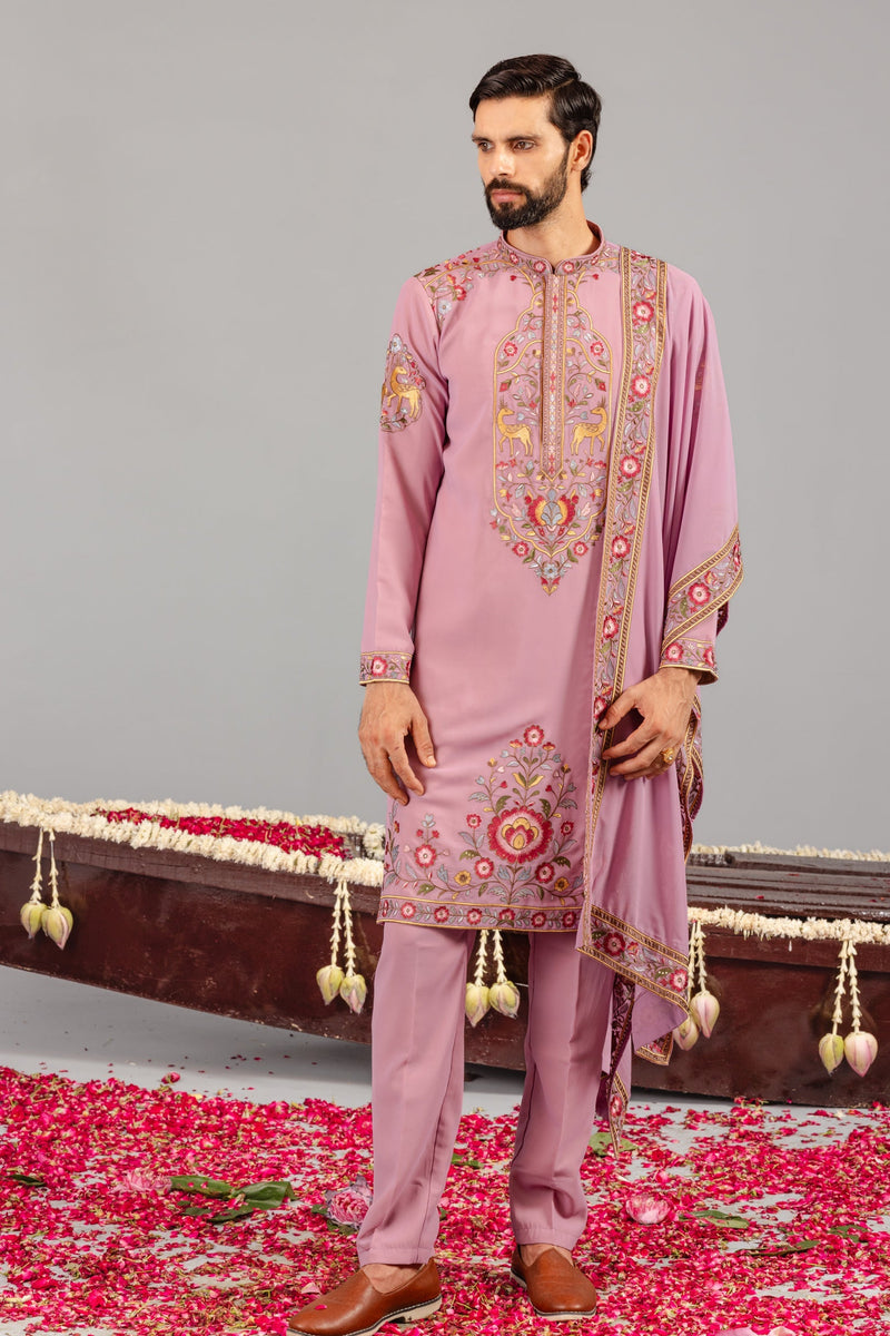 Tusshar Kapoor in Deer Garden Purple Kurta Set