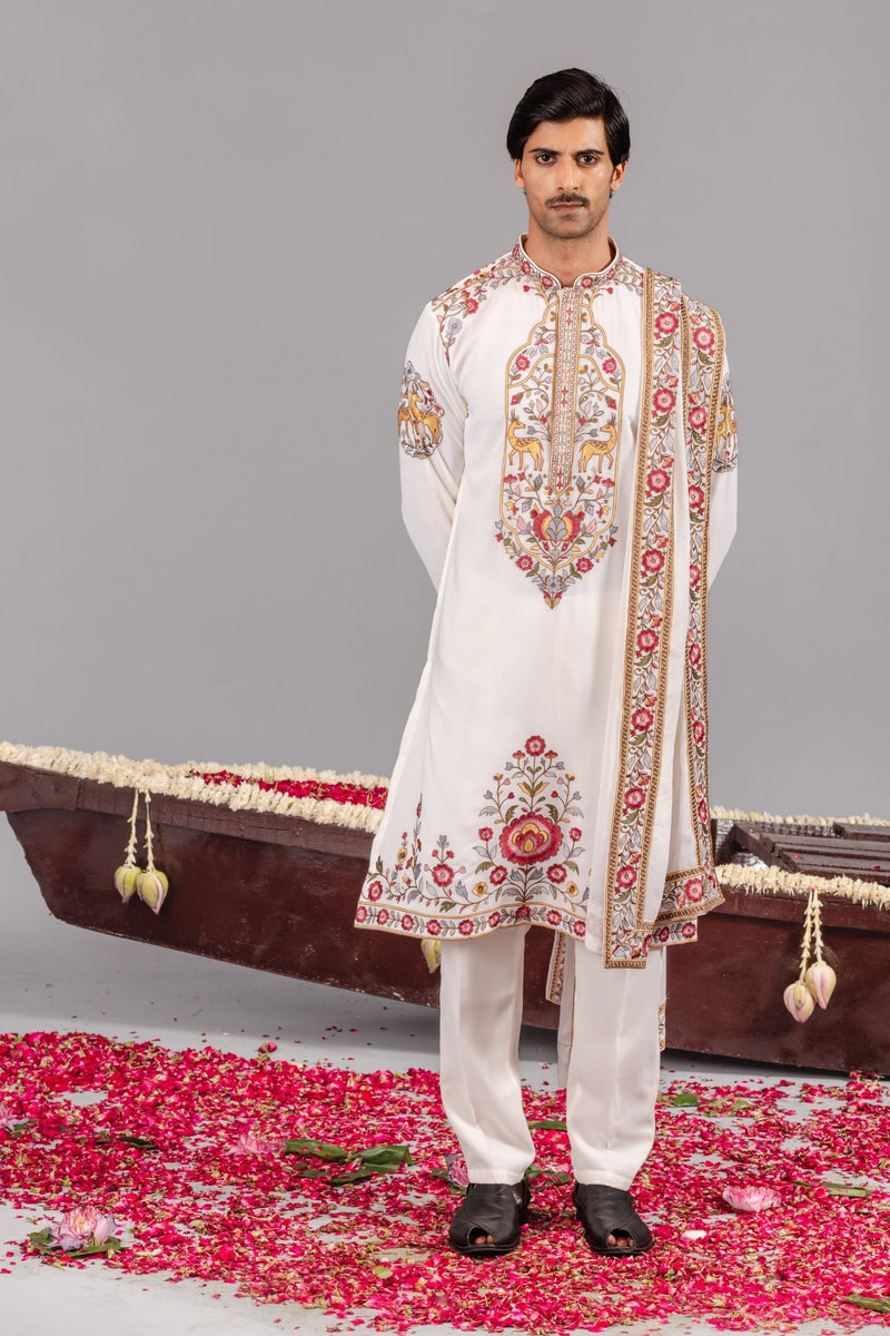 Deer Garden Ivory Kurta Set