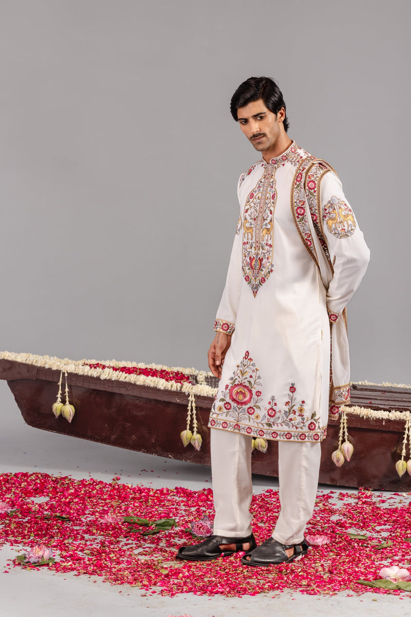 Deer Garden Ivory Kurta Set