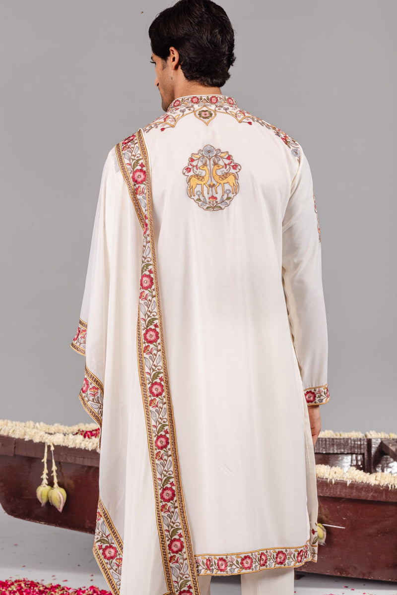 Deer Garden Ivory Kurta Set