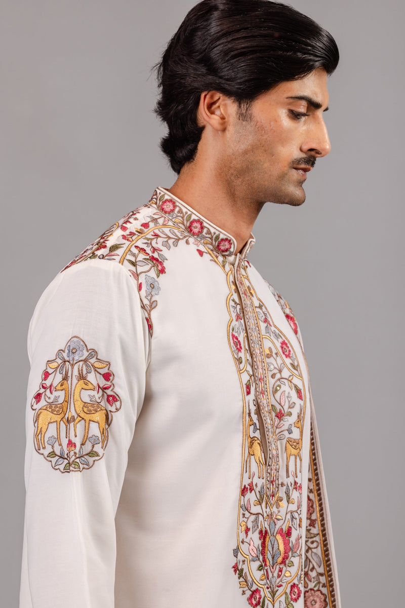 Deer Garden Ivory Kurta Set