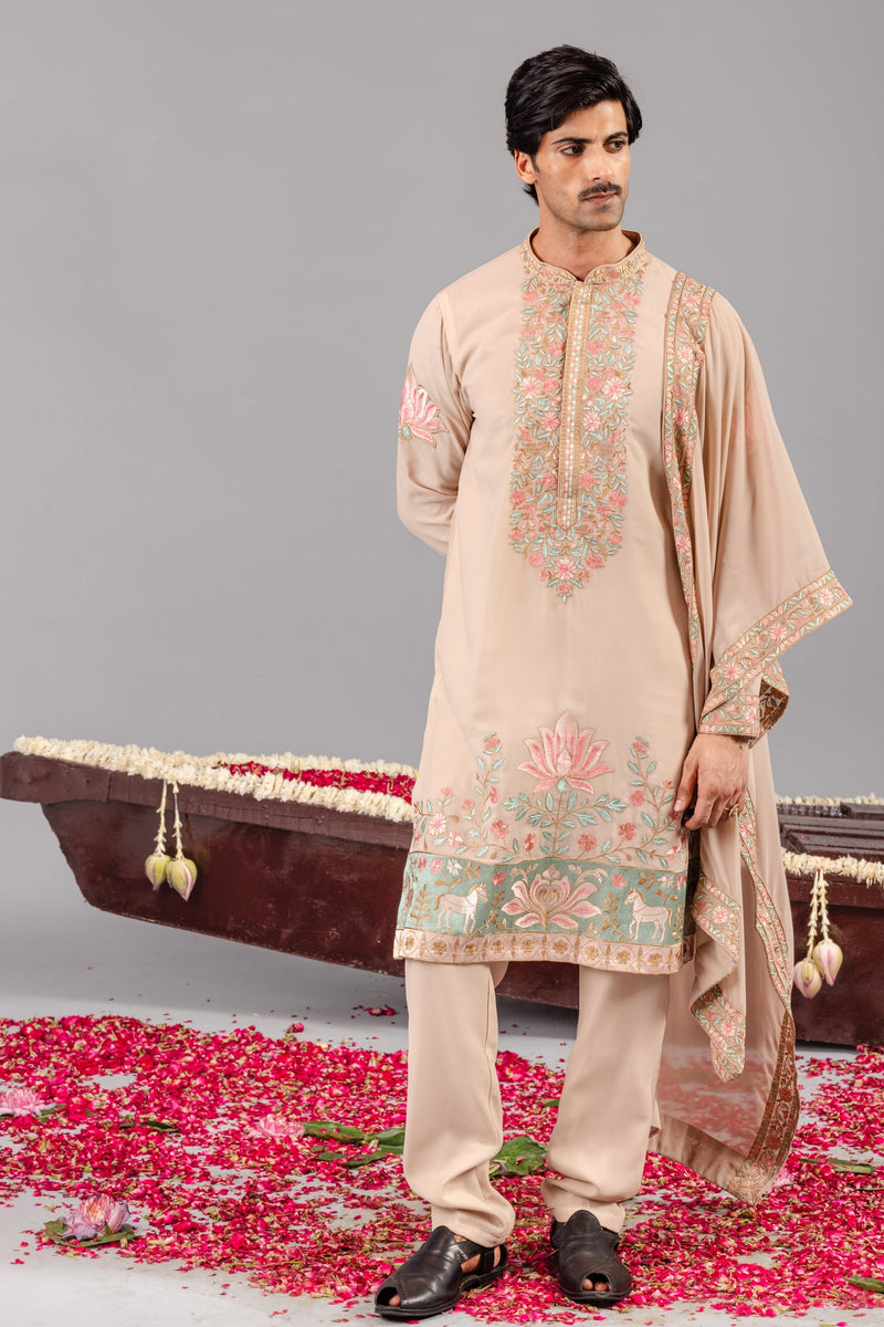 Royal Darbar Beige Kurta Set
