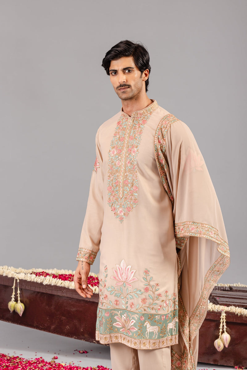 Royal Darbar Beige Kurta Set