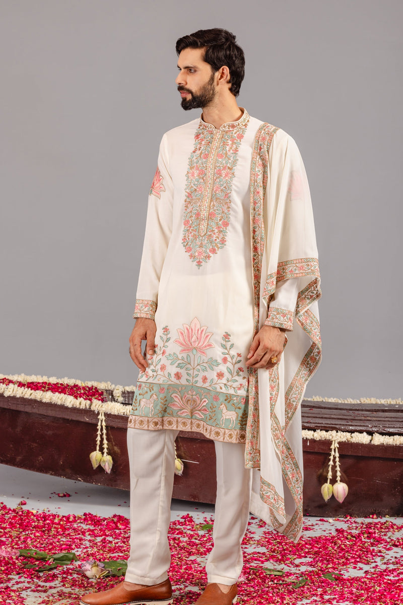 Royal Darbar Ivory Kurta Set