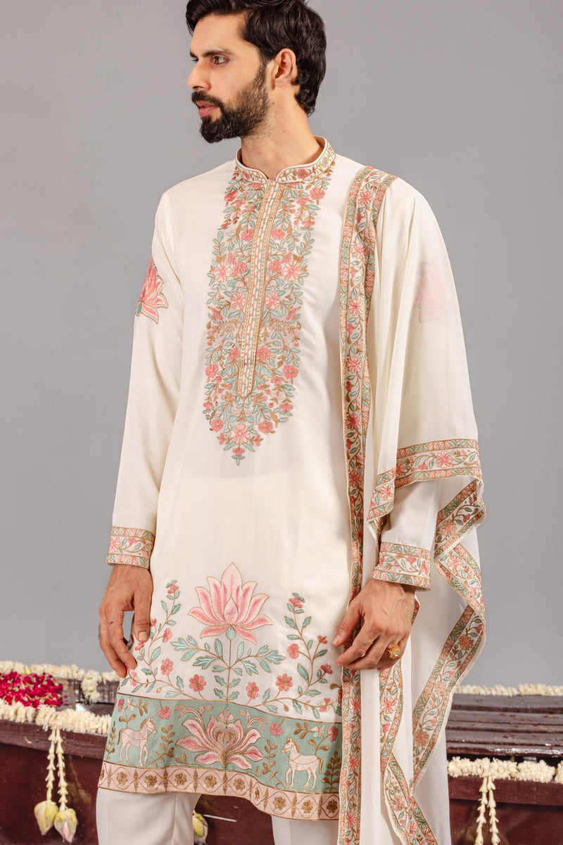 Royal Darbar Ivory Kurta Set