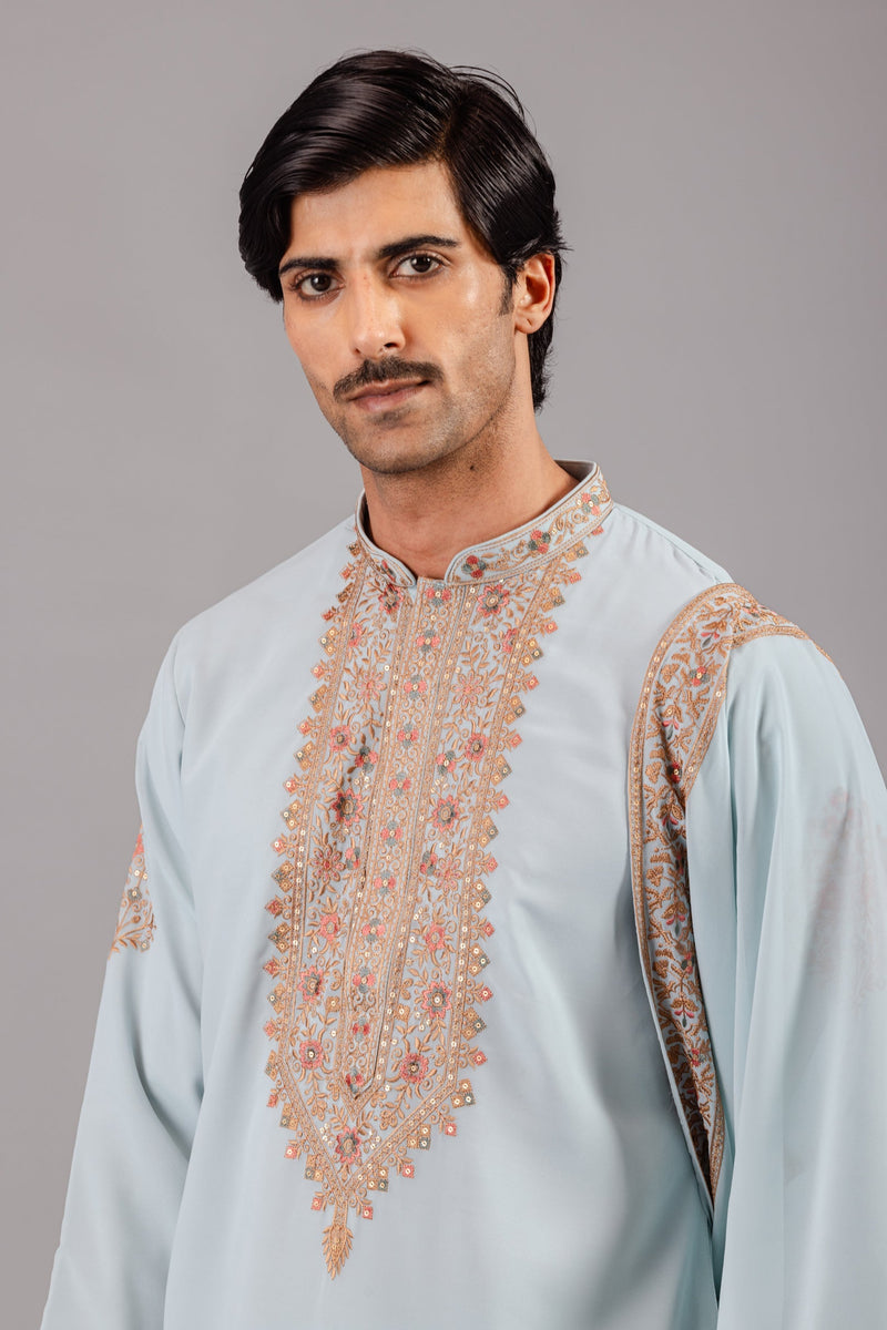 Chaar Kadam Sky Blue Kurta Set