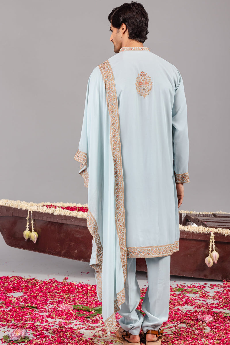 Chaar Kadam Sky Blue Kurta Set