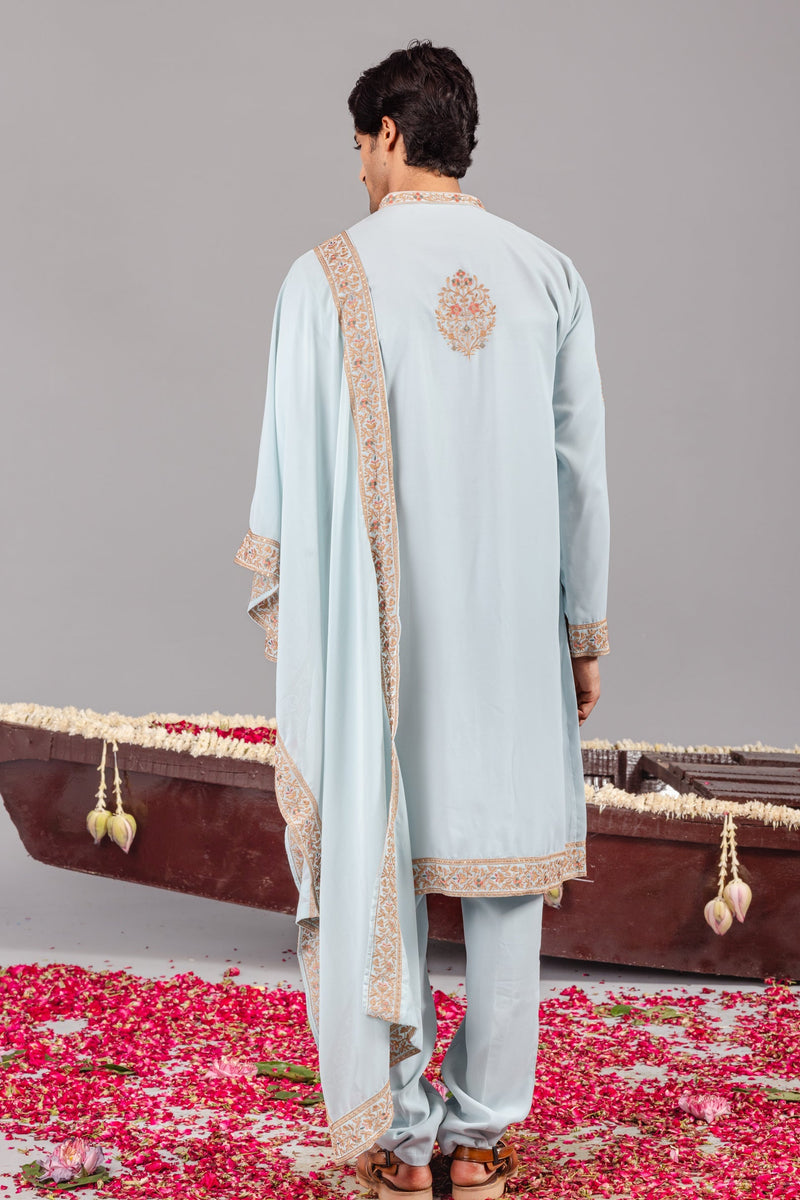 Chaar Kadam Sky Blue Kurta Set