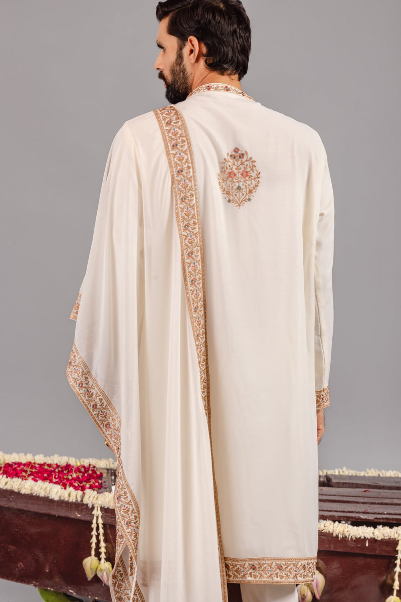 Chaar Kadam Cream Kurta Set