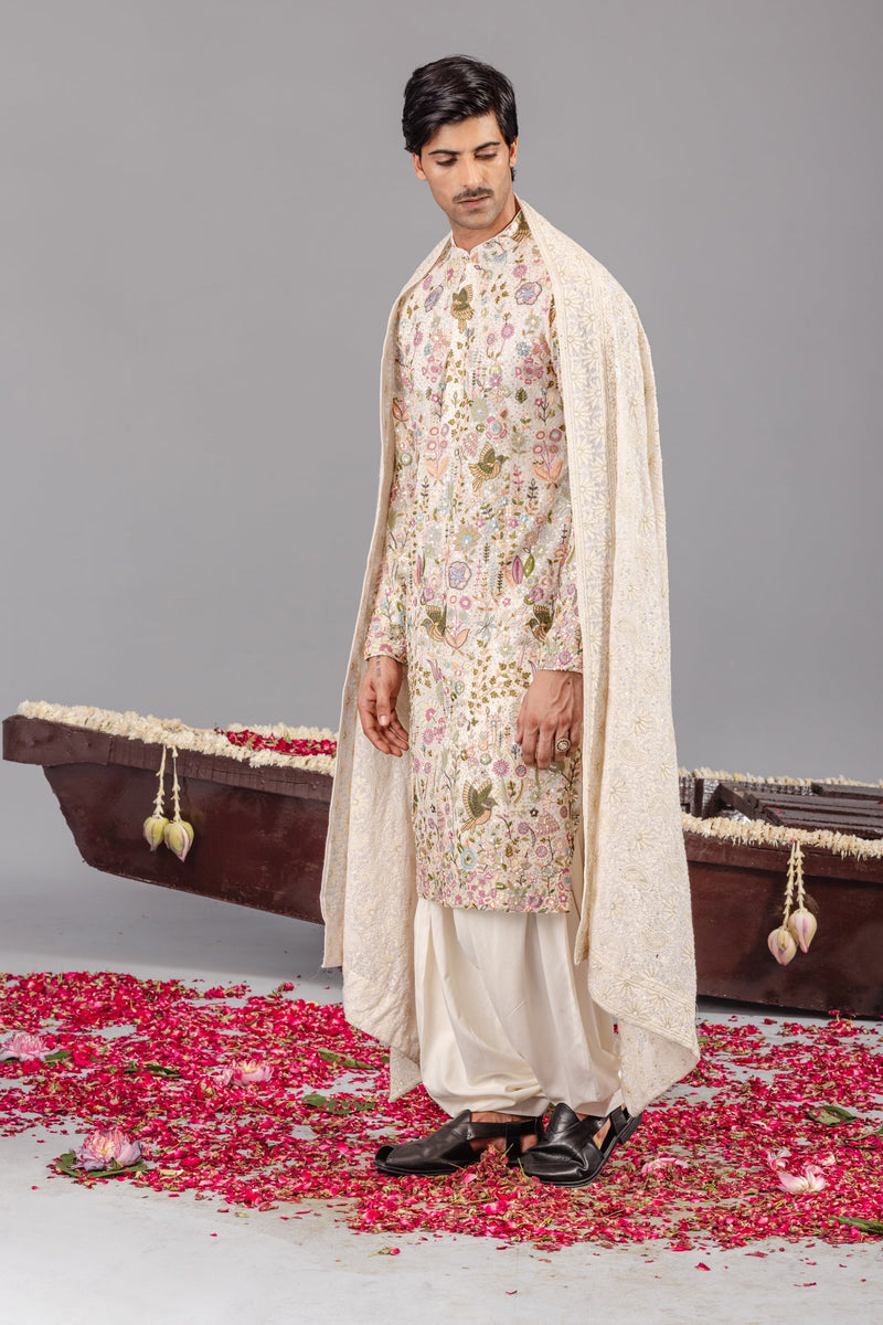 Rishabh Chawla in PhoolPankh Ivory Kurta Set