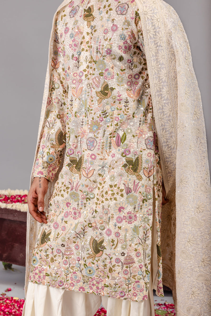 Rishabh Chawla in PhoolPankh Ivory Kurta Set