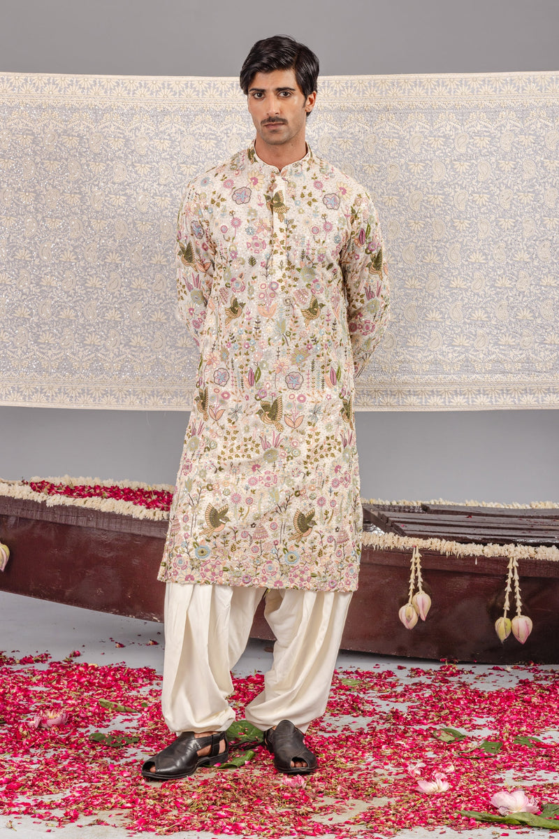 Rishabh Chawla in PhoolPankh Ivory Kurta Set
