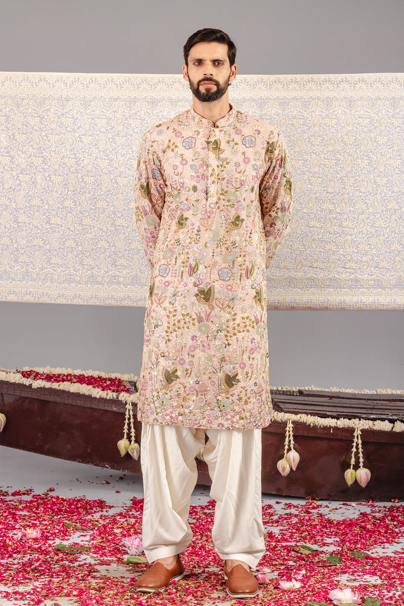 KARAN KUNDRA IN PhoolPankh Pink Kurta Set