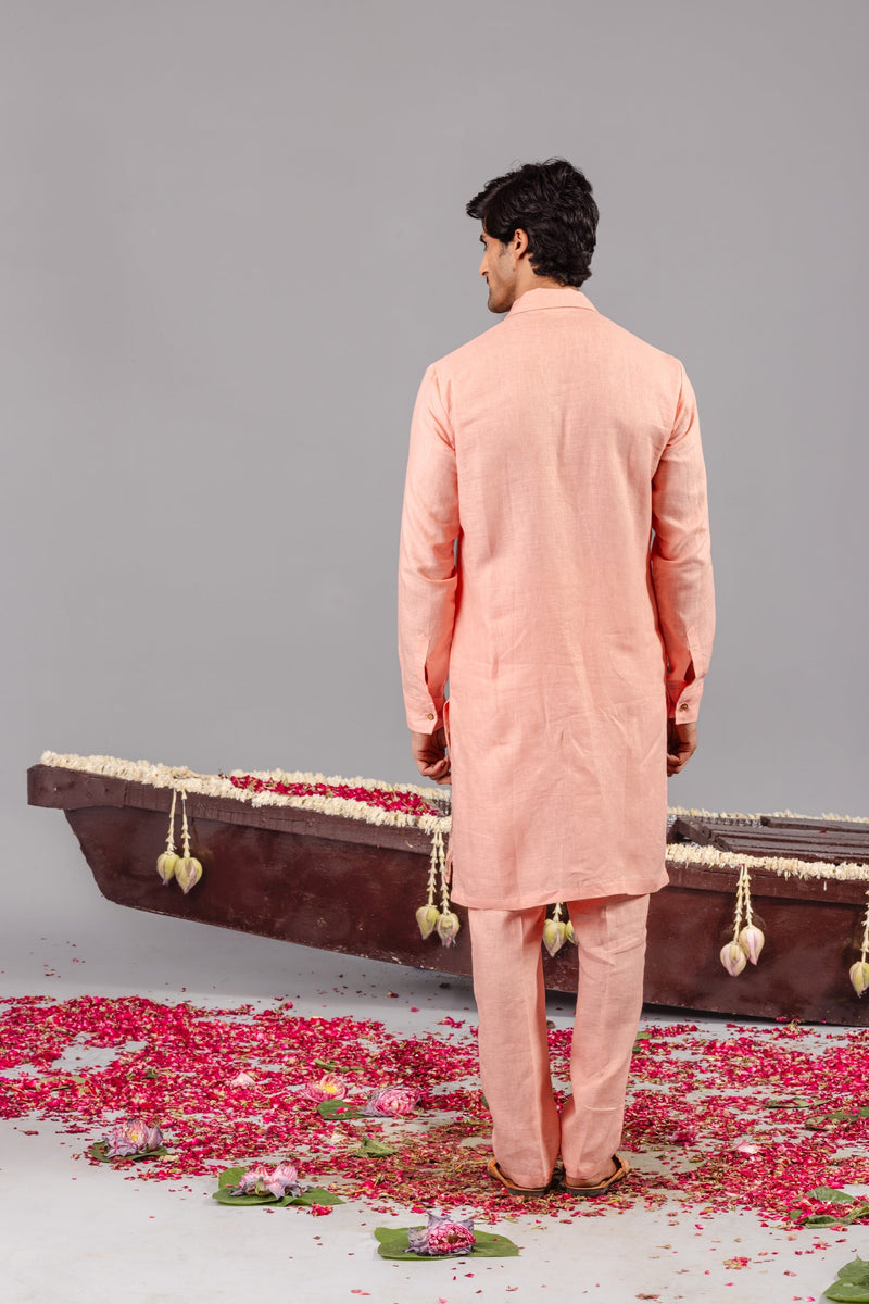 Carnival Peach Zipper Kurta Set
