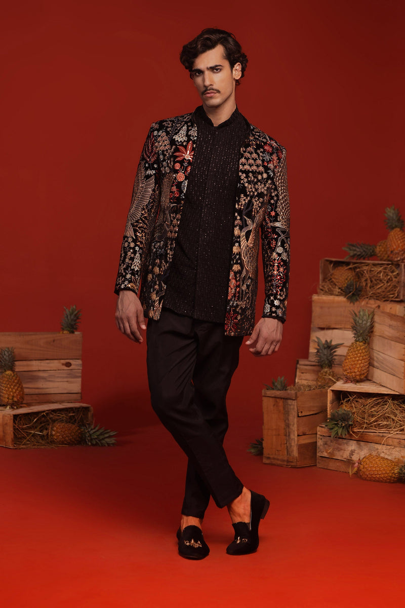 Salim Merchant in Trilok Black Jodhpuri Set