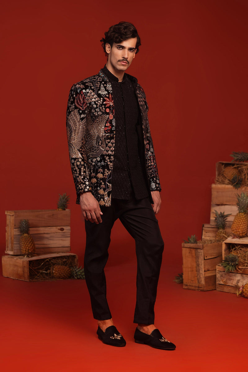 Salim Merchant in Trilok Black Jodhpuri Set