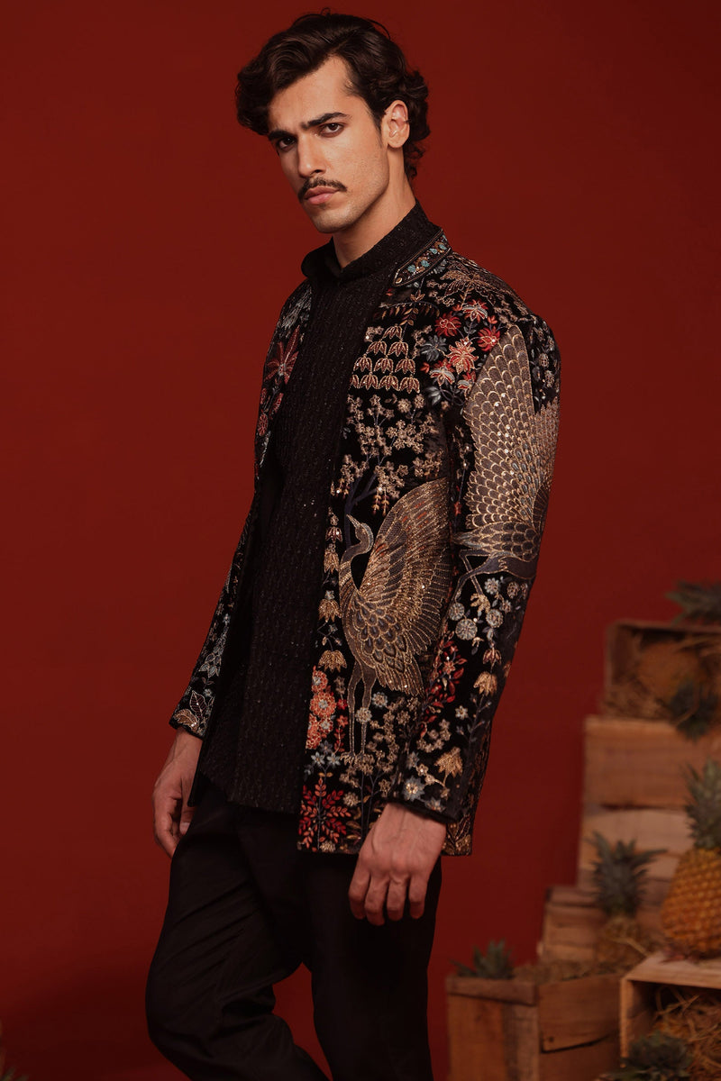 Salim Merchant in Trilok Black Jodhpuri Set