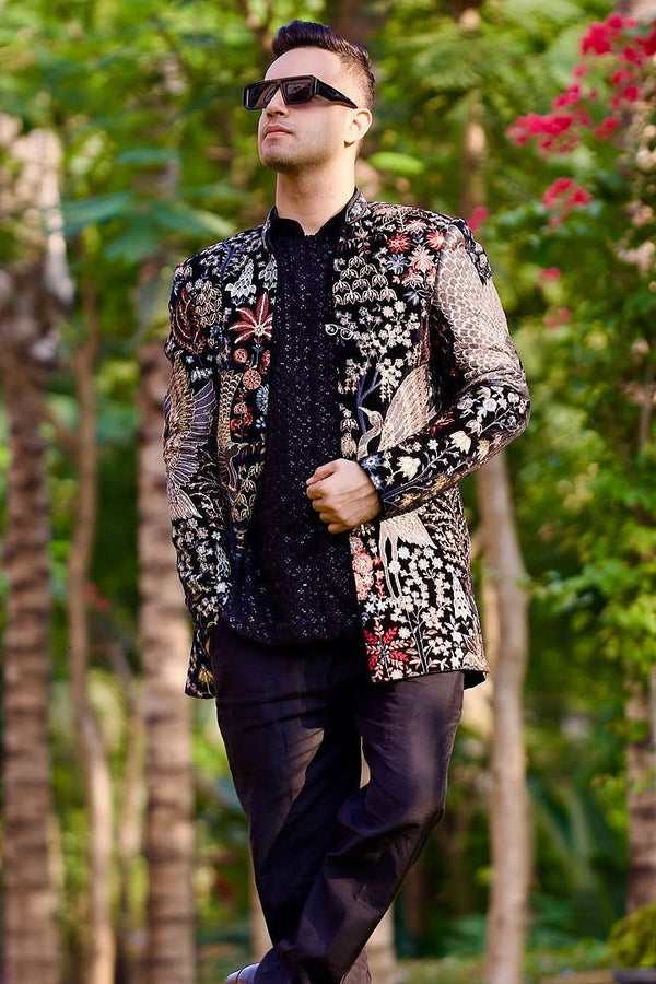 Lakshay Narula in Trilok Black Jodhpuri Set