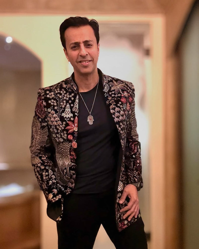 Salim Merchant in Trilok Black Jodhpuri Set