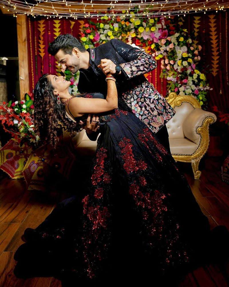 Sahil Phull in Zainab Black Jodhpuri Set