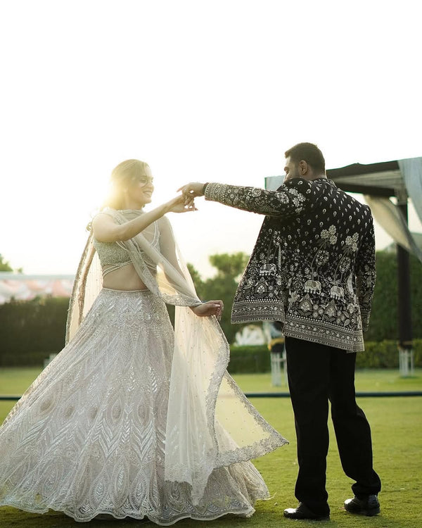 HARSHIT ARORA IN Sukrit Black Jodhpuri Set