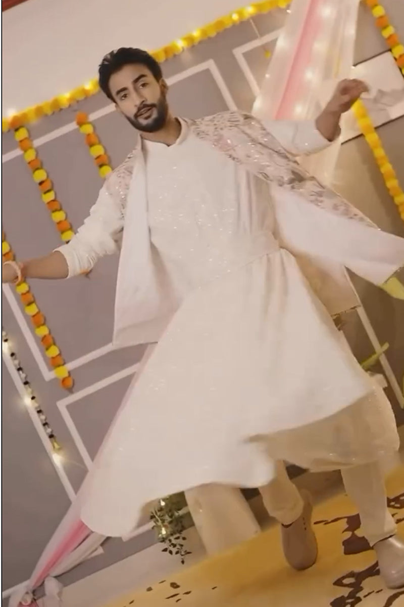 Vivek Keshari in Phoolpankh Pink Jacket Anarkali Set