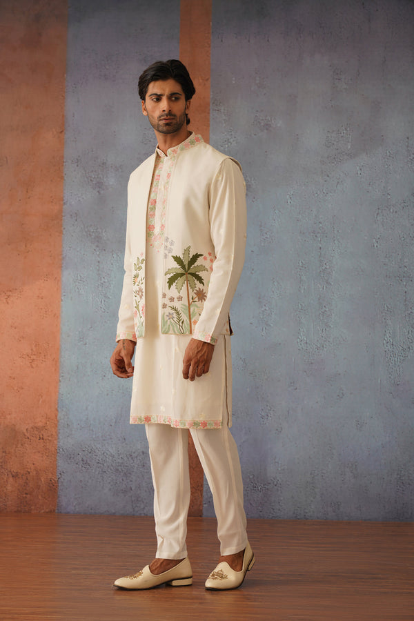 Arhaan - Off White Sequined Kurta Set