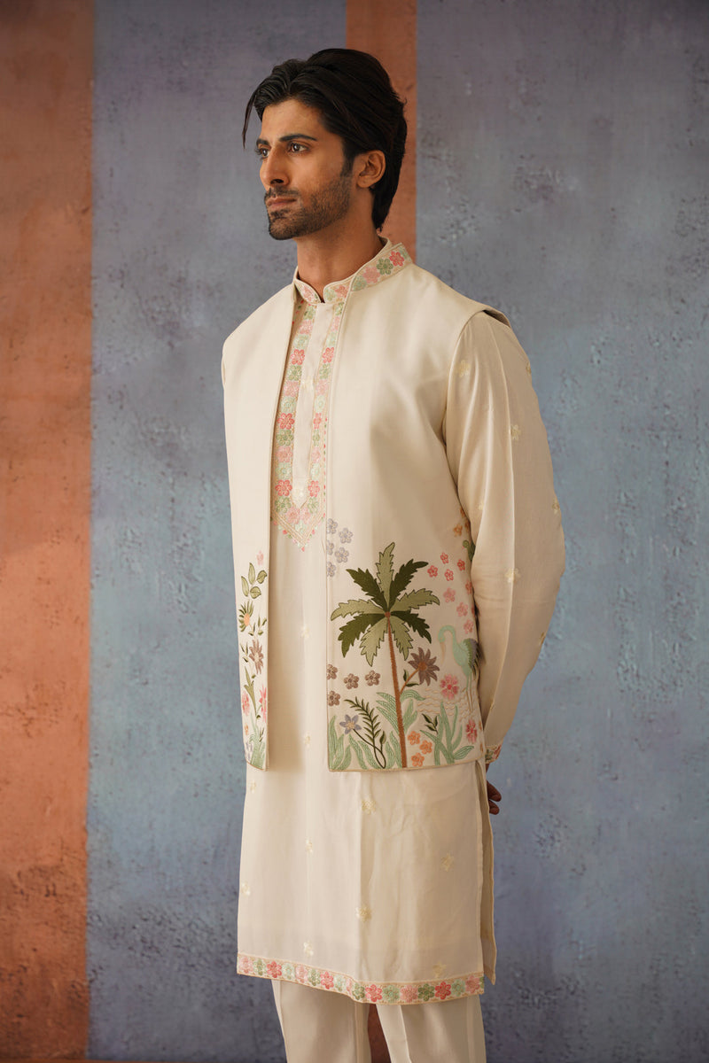 Arhaan - Off White Sequined Kurta Set