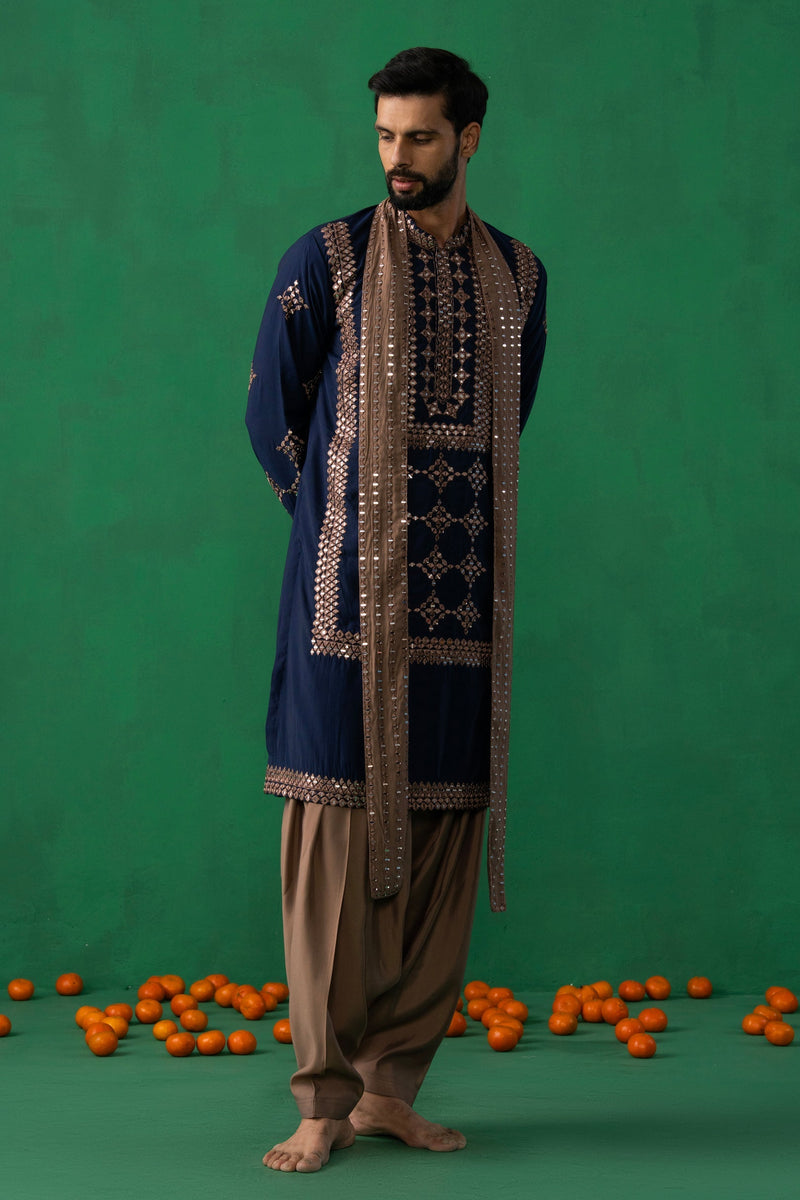 DARPAN NAVY BLUE KURTA SET